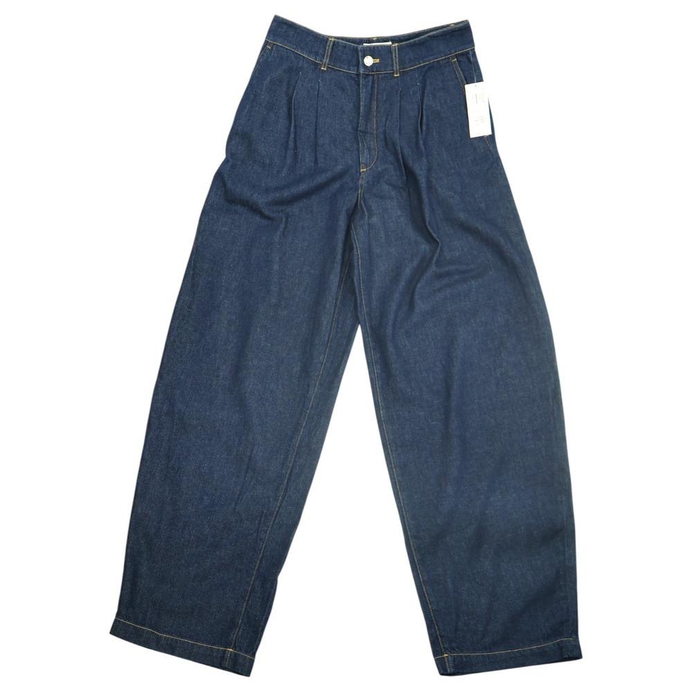 FRAME The Tapered Trouser Jeans 27 NWT Dark Rinse Pleated Wide Leg Denim